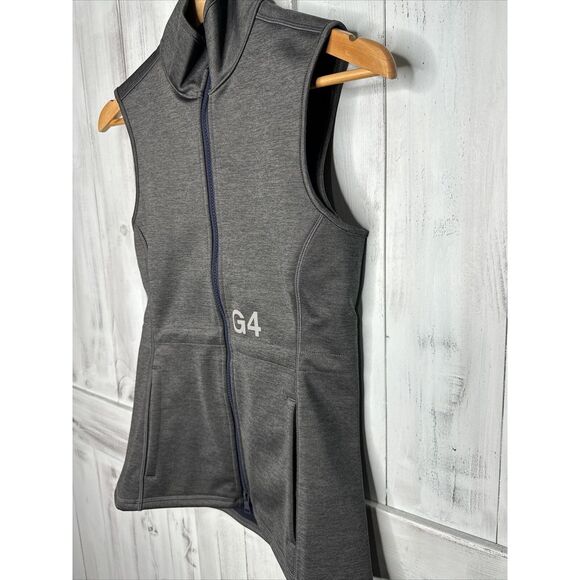WOMENS G/FORE G4 GRAY FULL ZIP TECH FLEECE LINED GOLF VEST LOGO POCKETS SMALL - Picture 4 of 13